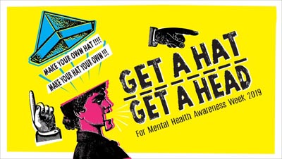 Poster advertising Get a Hat Get a Head  Poster advertising Get a Hat Get a Head