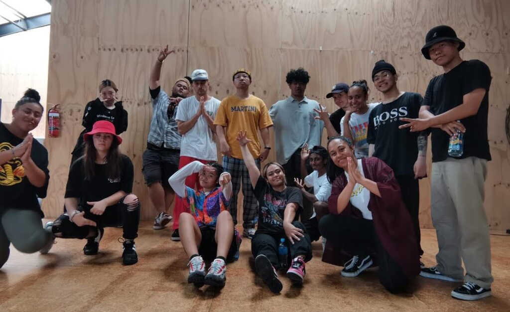 Dance teacher Seidah Tuaoi (lower right) plans to bring ‘Popping Puletasi’ to the students of Karamu High School // PHOTO Supplied